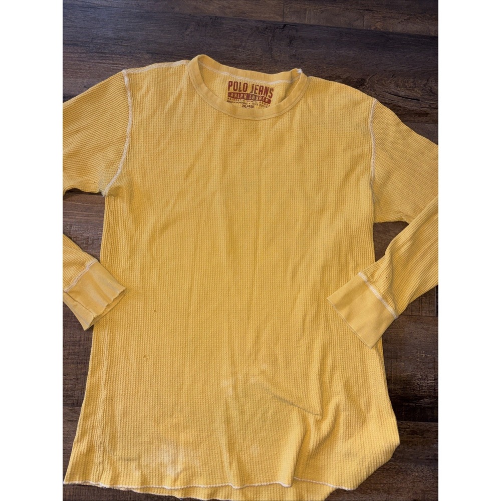 POLO Jeans Ralph Lauren Thermal Waffle Knit Shirt  Men's 2XL FLAW